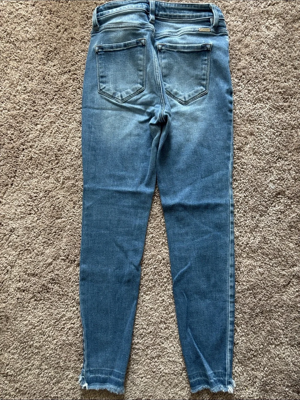 KanCan Medium Wash High-Rise Skinny Jeans with Raw Hem
